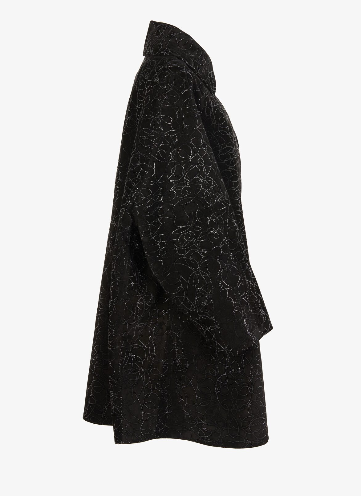COAT VEAU VELOURS RAINBOW BLACK/SHINY BLACK ALAÏA BLACK/SHINY BLACK COAT VEAU VELOURS RAINBOW BLACK/SHINY BLACK